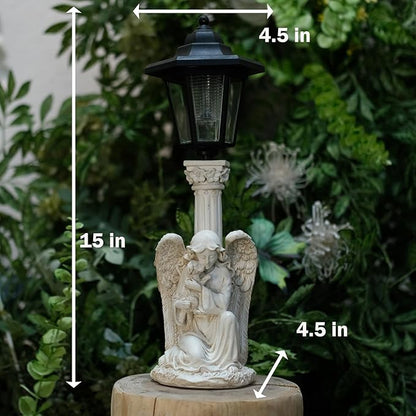 Solar Garden Statues Memorial Decor Garden Angel Statues for Outside Lawn Yard Patio Balcony Art Sculptures Gifts for Mom Women