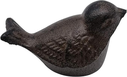 Comfy Hour 3.5" Heavy Duty Cast Iron Bird Figurine, Decorative Vintage Brown Sparrow Statue for Farmhouse Home Decor, Shelf, Mantel & Tiered Tray, Bird Lovers Gift, 1 pc