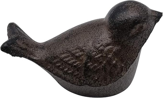 Comfy Hour 3.5" Heavy Duty Cast Iron Bird Figurine, Decorative Vintage Brown Sparrow Statue for Farmhouse Home Decor, Shelf, Mantel & Tiered Tray, Bird Lovers Gift, 1 pc