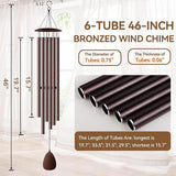 Wind Chimes for Outside, 46" Bronzed Wind Chimes Gifts for Women Christmas Birthday Retirement Thank You and Any Occasion, Memorial Sympathy Gift for Loss Loved One