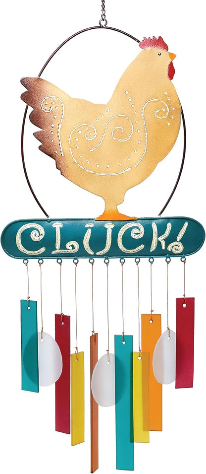 Blue Handworks Chicken Cluck Glass Chime