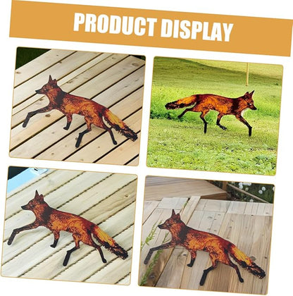 Kisangel Outdoor Stake Art for Garden Creative Hollow Design Iron Sculpture Easy to Install Lawn Ornament Durable Courtyard Decoration