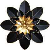 Metal Flower Wall Art Decor, 9.5“ Rustic Modern Floral Sculpture, Distressed Iron Wall Hanging Home Decoration Accent Artworks for Indoor Kitchen Bedroom Living Room Office Outdoor Garden Patio