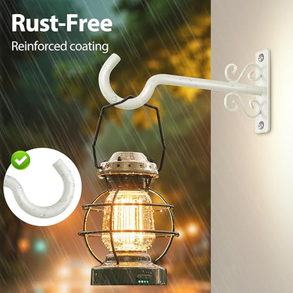 BOLITE Plant Hangers, 6 Inch Hanging Plant Brackets Outdoor or Indoor, Wall Hooks for Hanging Hummingbird Feeders, Bird Feeders, Planters, Lantern, Wind Chime, 2 Pack, Retro White, Gifts for Women Men