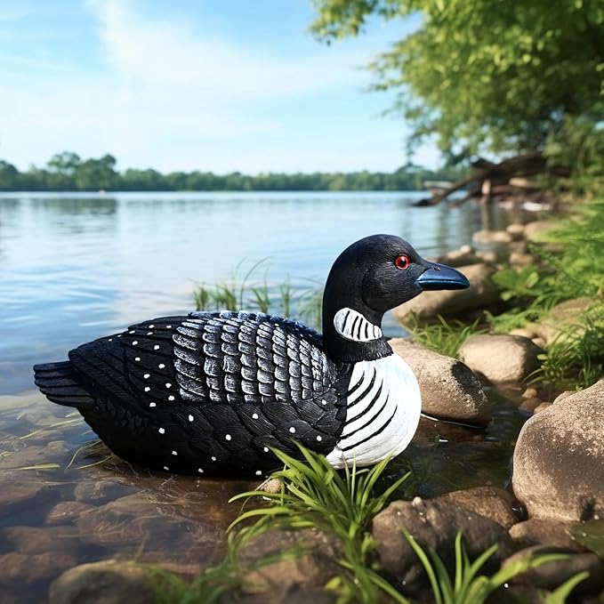 Loon Outdoors Bird Garden Decor: Backyard Birds Statues Cute Decorative Sculpture Lawn Ornament Small Realistic Duck Figurine Yard Decoration Rustic Outside Home Patio Gifts for Mom Women