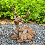 Realistic Mother Baby Deer Statue, Heartwarming Family Doe & Fawn Garden Sculpture from Durable Resin, Weather-Resistant Outdoor Lawn Yard Decor for Garden Patio, Indoor Home Art