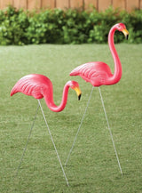 Union Products 62360 Outdoor Original Iconic Featherstone Weather Resistant Metal 24 Inch and 34 Inch Flamingo Yard Lawn Ornaments, Set of 2, Pink