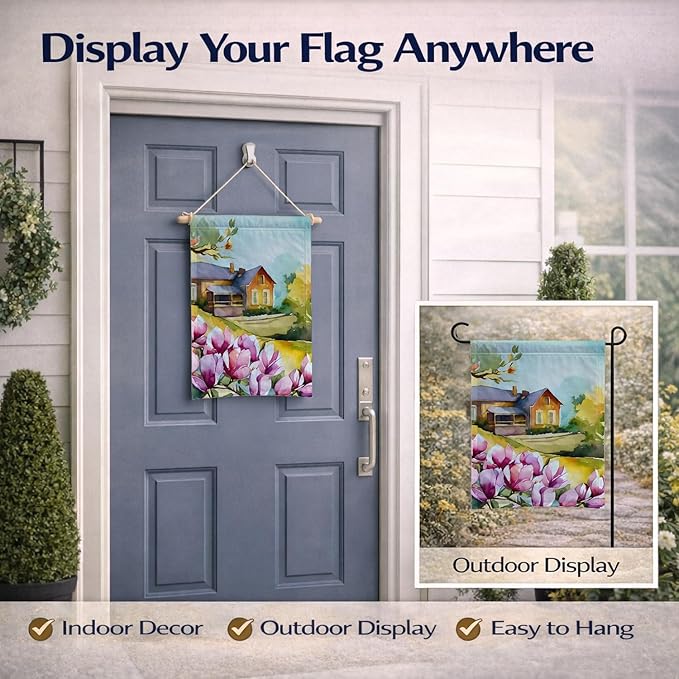 Caroline's Treasures Louisiana Magnolias in Watercolor Garden Flag Mailbox Flag Decorative Yard Flag Banner Outside Patio Artwork Yard Flower Beds, Garden Size, Multicolor