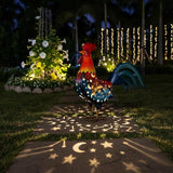 LIFFY Metal Rooster Yard Decor,18 Inch Solar Chicken Yard Decorations Outdoor,Garden Rooster Decor for Outside,Lawn Statues Decorative Ornaments for Home Patio Backyard Landscape