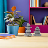 VOSAREA 2pcs Stone Sculptures Stacking Stone Statue Handmade Rocks Statues Garden Rocks Cairn Balancing Yoga Meditation Accessories Micro Landscape Ornament for Home Office