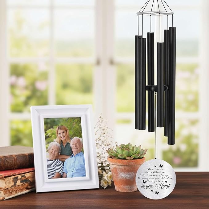 ASTARIN Personalized 30" Bereavement Wind Chimes for Outside, Memorial Gift in Remembrance of a Loved One, Sympathy Gift for Loss of Mother Father Husband, Garden Patio Decor
