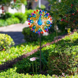 Peacock Outdoor Wind Spinner, 64 Inch Double Wind Sculpture,Waterproof Wind Sculptures & Spinners, Metal Windmill for Garden Yard Patio Decoration