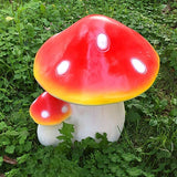 Garden Statue Animal Sculpture Outdoor Decor Gift Garden Crafts Ornaments Statues Mushroom Outdoor Decor Sculptures Patio Yard Hand-Painted Accessories Front Porch Lawn Figure(Reda,30x30x38cm)