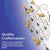 Cat Wind Chime, Indoor Décor or Outdoor Porch Patio, Memorial Gift for Cat Lover, Unique Hanging Decoration, 26” Long