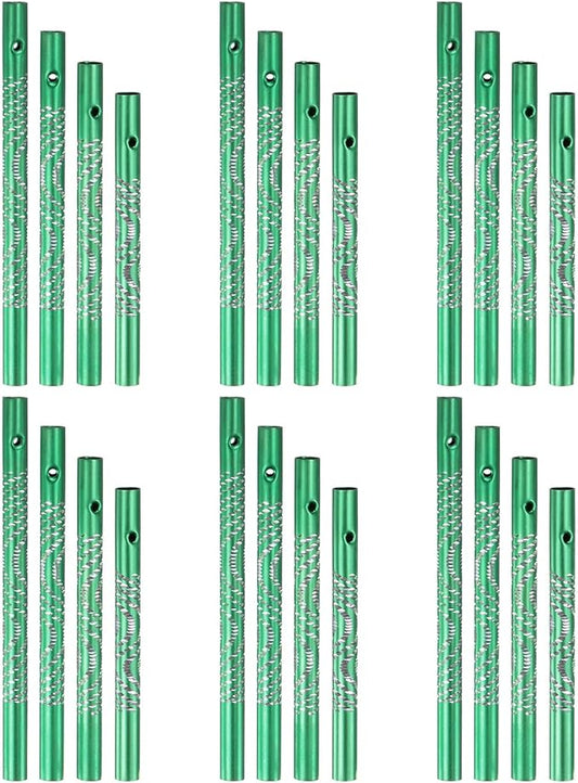 M METERXITY 24-Pack Wind Chime Tubes, 4 Sizes Aluminum Metal Wind Bell Empty Tubes for Outside/Adults Arts and Crafts/DIY [Green]