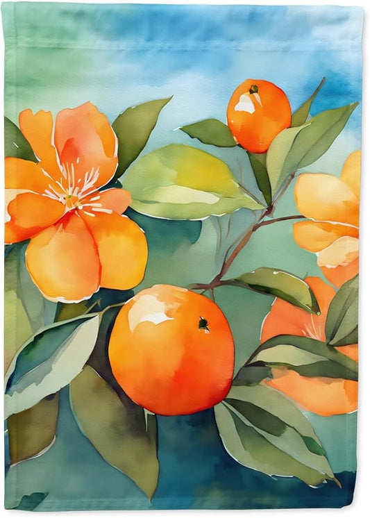 Caroline's Treasures Florida Orange Blossom in Watercolor Garden Flag Mailbox Flag Decorative Yard Flag Banner Outside Patio Artwork Yard Flower Beds, Garden Size, Multicolor
