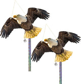 2PCS Flat Fake Hawk to Keep Pigeon Away from Balcony with Reflective Tape Plastic Hawk to Scare Woodpecker Away from House Hanging Hawks Decor Garden Owls to Scare Pigeon Squirrel for Patio Yard
