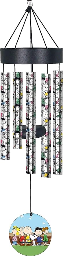 Spoontiques Peanuts Small UV Wind Chime - Outdoor Garden Décor - Decorative Chimes for Yard, Garden, Backyard and Patio Decoration