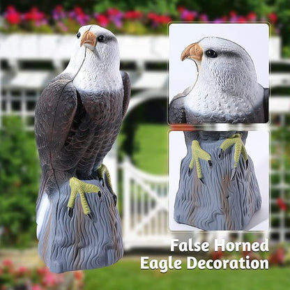 KKY Fake Plastic Eagle Bird, Garden Owl Statue,Can Repel Pigeons Away from The House, Garden, Pool.