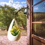 2 Pcs 8-Inch Decorative Iron Lantern Hooks for Wall Hanging Mason Jar Sconces Outdoor Solar Lights, Black