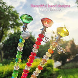 72Pcs Beaded Garden Stakes Kit - DIY Fairy Wand Garden Stake Beads Kit, Fairy Garden Accessories Outdoor for Different Festivals, Garden Stake Decorative Diamond-(Red+Green+Yellow)