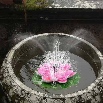 Solar Fountain Bird Bath - Stunning Pond Fountain, Unique Shape | Versatile Water Fountain with Nozzles, Excellent Option for Beautifying Outdoor Areas, Pools, and Encouraging Wildlife Visit