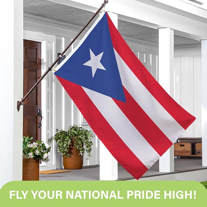 Evergreen Puerto Rico Flag 3x5 flag Outdoor Double Sided, PR Light Blue Pureto Rico Flags for Outside with Grommets, 3-Ply Banners for Garden Patio, Indoor Flag for Wall Decor, Works with Standard Estate Flag Poles