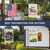 Garden Flag Stand, Thickened Pole Sturdy Straight Premium Metal Yard Flag Holder Weather-Proof Flagpole with Clip and Stopper for Seasonal Christmas Garden Flag, Outdoor Decor Decoration