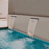 All-in-1 Pond Waterfall Kit with LED Lights, 12 inch Stainless Steel Spillway with 880GPH Water Pump, Outdoor Waterfall Fountain for Water Feature, Garden, Backyard, Pool