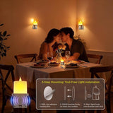 Flameless Candles Night Light with Flickering Flame, Battery Operated LED Night Light, Magnetic Attachment for Easy Placement, Realistic Candlelight for Home, Bathroom, Window Decor (Taupe, 1 Pack)