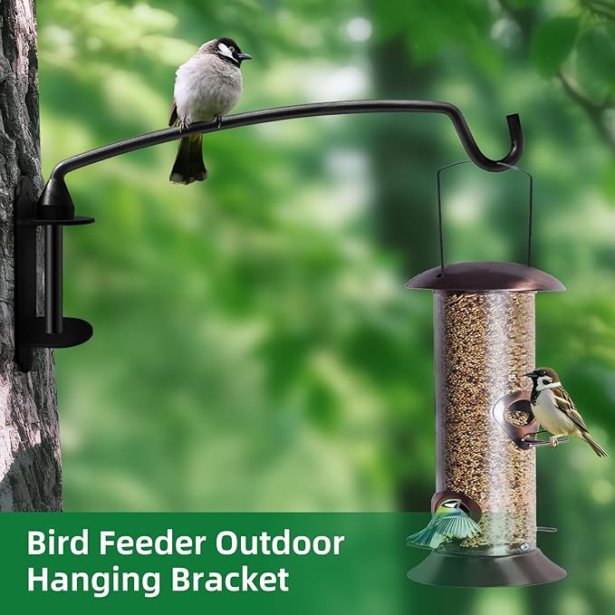 Plant Hooks for Wall Hanging Plant Bracket with Ajustable Angles for Bird Feeder, Wind Chimes, Flower Basket 12.2 Inches