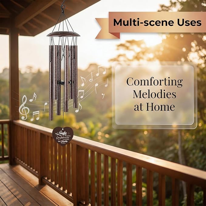 Friendship Gifts for Women - Metal Bestie Wind Chimes with Greeting Card Indoor Outdoor Patio Garden Porch Home Hanging Art Decor Graduation Birthday Thank Sisterhood Gift for Best Friends