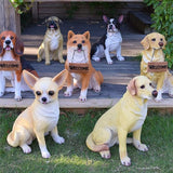 Garden Statue Animal Sculpture Outdoor Decor Gift Outdoor Statues Courtyard Resin Decoration Outdoor Garden Simulation Animal Statue Living Room Corridor Dog Sculpture(34 * 29 * 44cm)