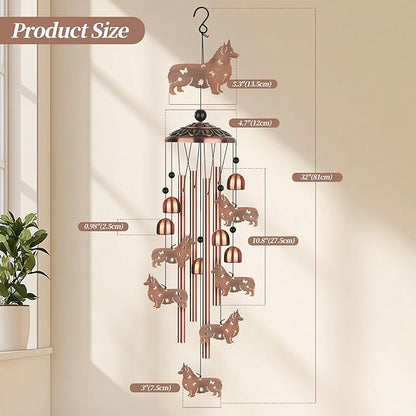 Corgi Gifts for Corgi Lovers, Wind Chimes for Outside, Corgi Decor, Wind Chimes Outdoors, Memorial Housewarming Gifts for Dog Lovers, Garden Yard Décor