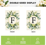 AVOIN colorlife Monogram Letter F Floral Garden Flag 12x18 Inch Double Sided Outside, Family Last Name Initial Yard Outdoor Decoration