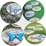Etlegor Garden Décor Stepping Stones, Fun Animal Print Outdoor Pathway Décor Step Stones, All-Weather Lawn Pathway/Flower Beds/Courtyard Pavers(Butterfly-C)