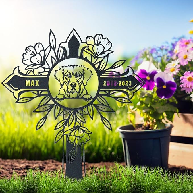 custom Golden Retriever metal sign,Metal Garden Stake,Golden Retriever Garden Metal Decor,Dog Memorial Gift,Custom Dog Memorial,dog loss gift,outdoor garden decormRemembrance Stake.