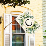 AVOIN colorlife Monogram Letter C Floral House Flag 28x40 Inch Double Sided Outside, Family Last Name Initial Yard Outdoor Decoration