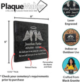 PlaqueMaker Black Granite Memorial Headstone Or Garden Memorial for Lost Infant or Child - Include You Personalized Text. Can be Used as a Sympathy Gift, Garden Stone or Grave Maker (6 x 8 x 0.4)