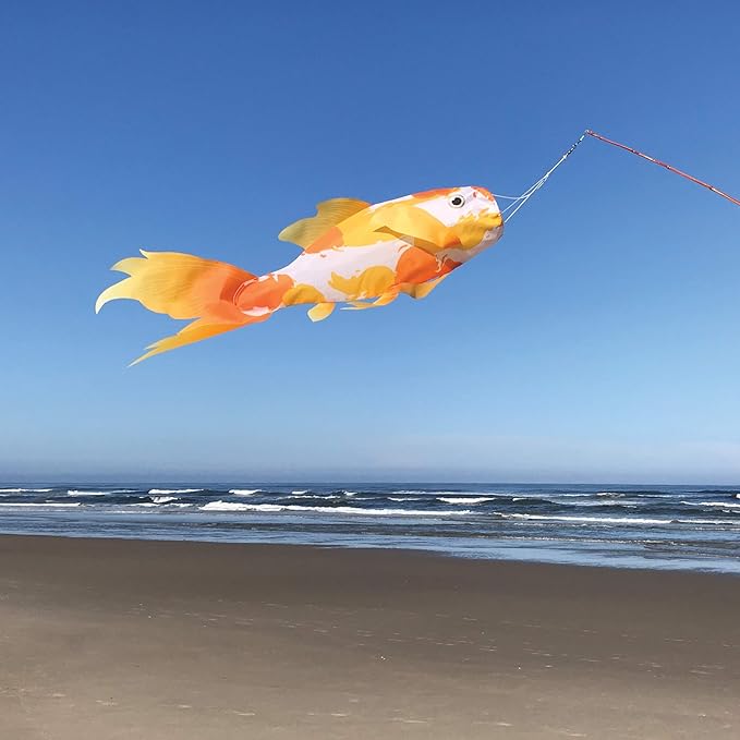In the Breeze 5155 — Yellow Koi 30-inch Fish Windsock-Realistic Fishsock