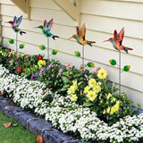 4 Pack Hummingbird Decorative Garden Stakes,Waterproof Garden Decor for Outside,Metal Yard Art Spring Decor for Outdoor Porch Lawn Pathway
