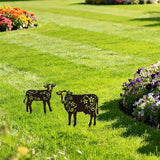 WADORN Cow Metal Outdoor Statues Silhouette, Funny Cow Metal Decorative Garden Stakes Cow Flower Silhouette Ornament Gifts Funny Outdoor Decor for Garden Backyard Patio Lawn Walkways Outdoor