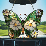 Daisy Fresh Butterfly Acrylic Suncatcher Stained Glass Effect Window Car Hanging Christmas Ornament Indoor Outdoor Decor Garden Sun Catcher Panel for Butterfly Lover for Women Mom Grandma