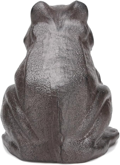 BRASSTAR Cast Iron Lying Frog Statue Lawn Garden Farm Home Figurine Outdoor Decoration TQGJPT510