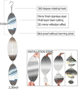 DJUAN Metal Bird Scare Discs Set-Highly Reflective Double-Sided Bird Reflectors,Extra Sparkly Wind Spinners Outdoor Garden Decor, Bird Devices Deterrent to Scare Birds Away from Yard Patio Farm