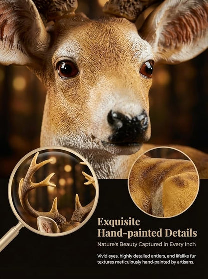 XTAPAN Buck Statue Figurines Deer Animal Sculpture Gift Home Decor,Office or Outdoor Garden Statue Woodland Decoration