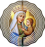 Crown Virgin Mary Wind Spinner, Metal Wind Spinners Outdoor Indoor, Religious Jesus Christ Garden Decor for Outside, Stainless Wind Spinners for Yard and Garden 10 inch 3D (25.76X25 CM)