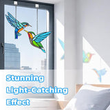 2 Packs Hummingbird Stained Glass Window,Real Handmade Stained Glass Window Hanging,Hummingbird Ornament,Suncatchers Decor for Women Mom Grandma Bird Lovers