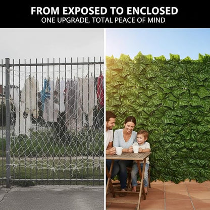 Faux Ivy Privacy Fence Screen 4PCS 20 x 20 Inch Artificial Faux Ivy Hedge Expandable Faux Privacy Fence Decoration for Wall Screen, Outdoor Garden, Wedding Decor,No Cable Tie (40x40 inches)