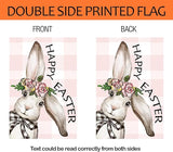 Happy Easter Bunny House Flag 28x40 Inch Double Sided, Easter Rabbit Large Garden Flags for Outside Decor, Spring Summer Holiday Yard Flag Outdoor Seasonal Decorations for Home